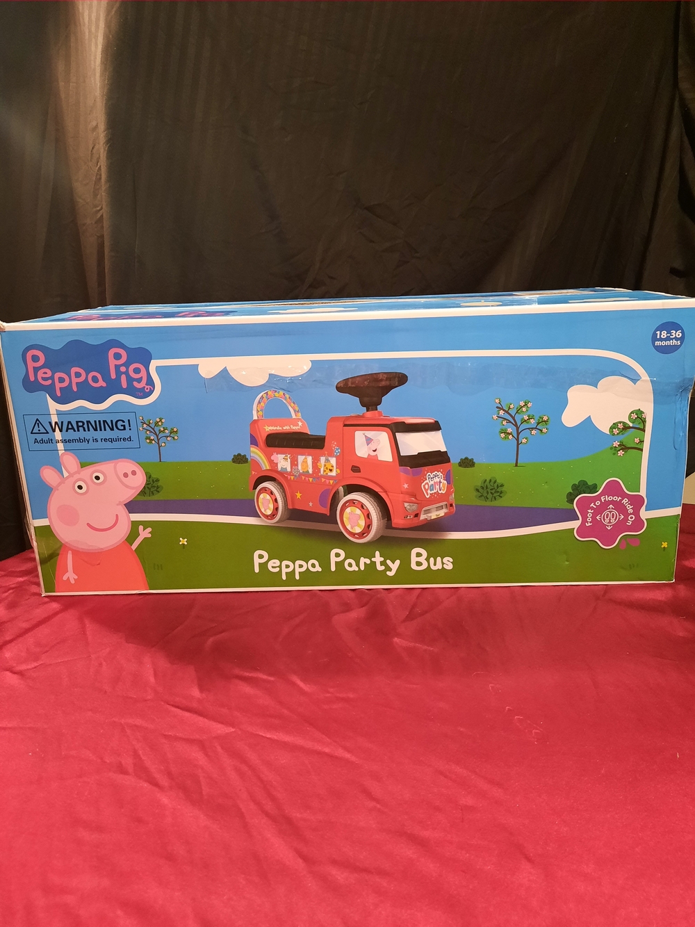 Peppa Pig Pink and Red Peppa Party Bus Ride-On Toy